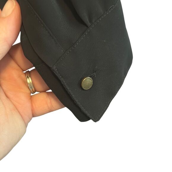 ANA a New Approach Black Long Sleeve Button Up Tunic Blouse Office Career - Picture 5 of 6